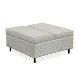 Infinia Fabric Reversible Ottoman- Off White