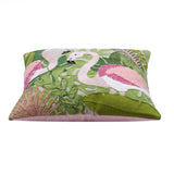 Flamingo Pair Cotton Cushion Cover- Multicolor