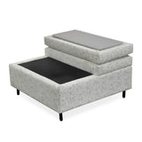 Infinia Fabric Reversible Ottoman- Off White