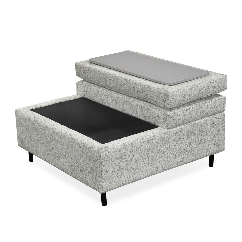 Infinia Fabric Reversible Ottoman- Off White