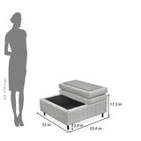 Infinia Fabric Reversible Ottoman- Off White