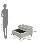 Infinia Fabric Reversible Ottoman- Off White