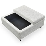 Infinia Fabric Reversible Ottoman- Off White