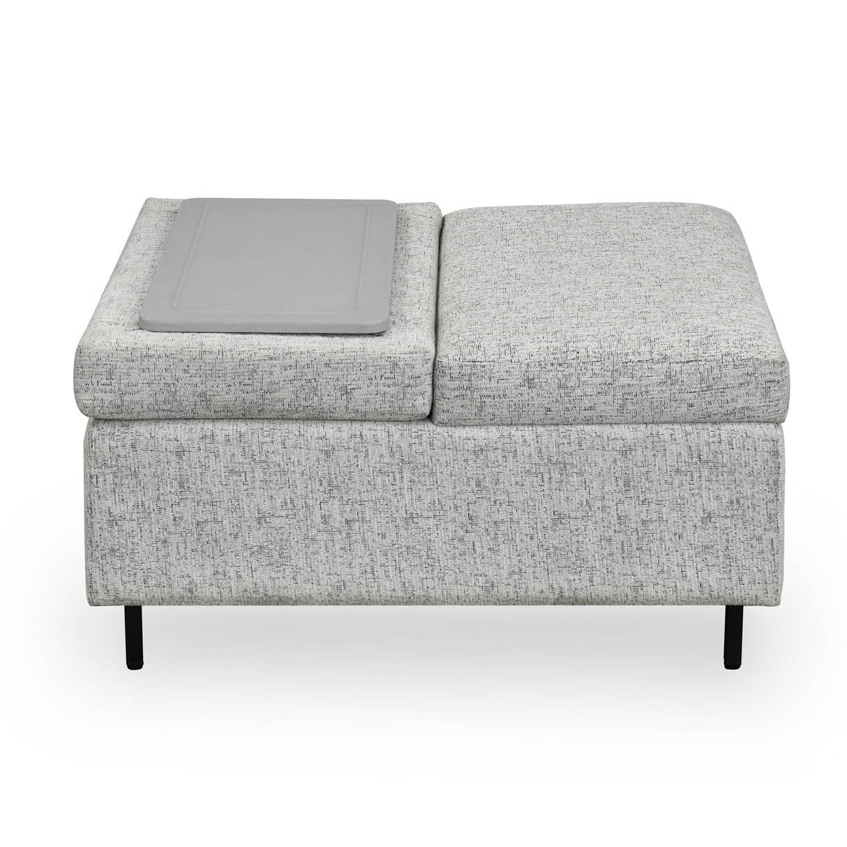 Infinia Fabric Reversible Ottoman- Off White