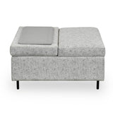 Infinia Fabric Reversible Ottoman- Off White
