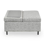 Infinia Fabric Reversible Ottoman- Off White