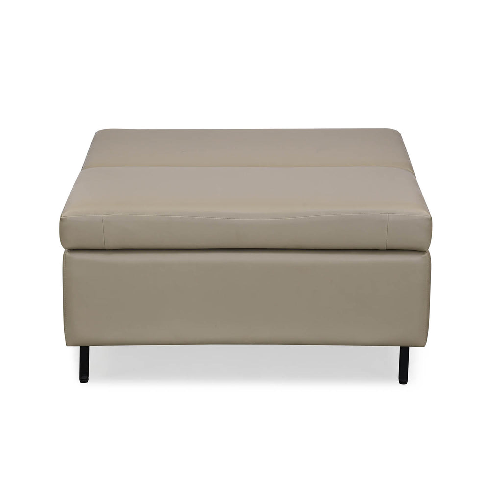 Infnia Leatherette Reversible Ottoman- Beige