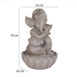 Ganesha Polyresin Decorative Table Top Water Fountain- Sand Brown