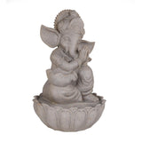 Ganesha Polyresin Decorative Table Top Water Fountain- Sand Brown