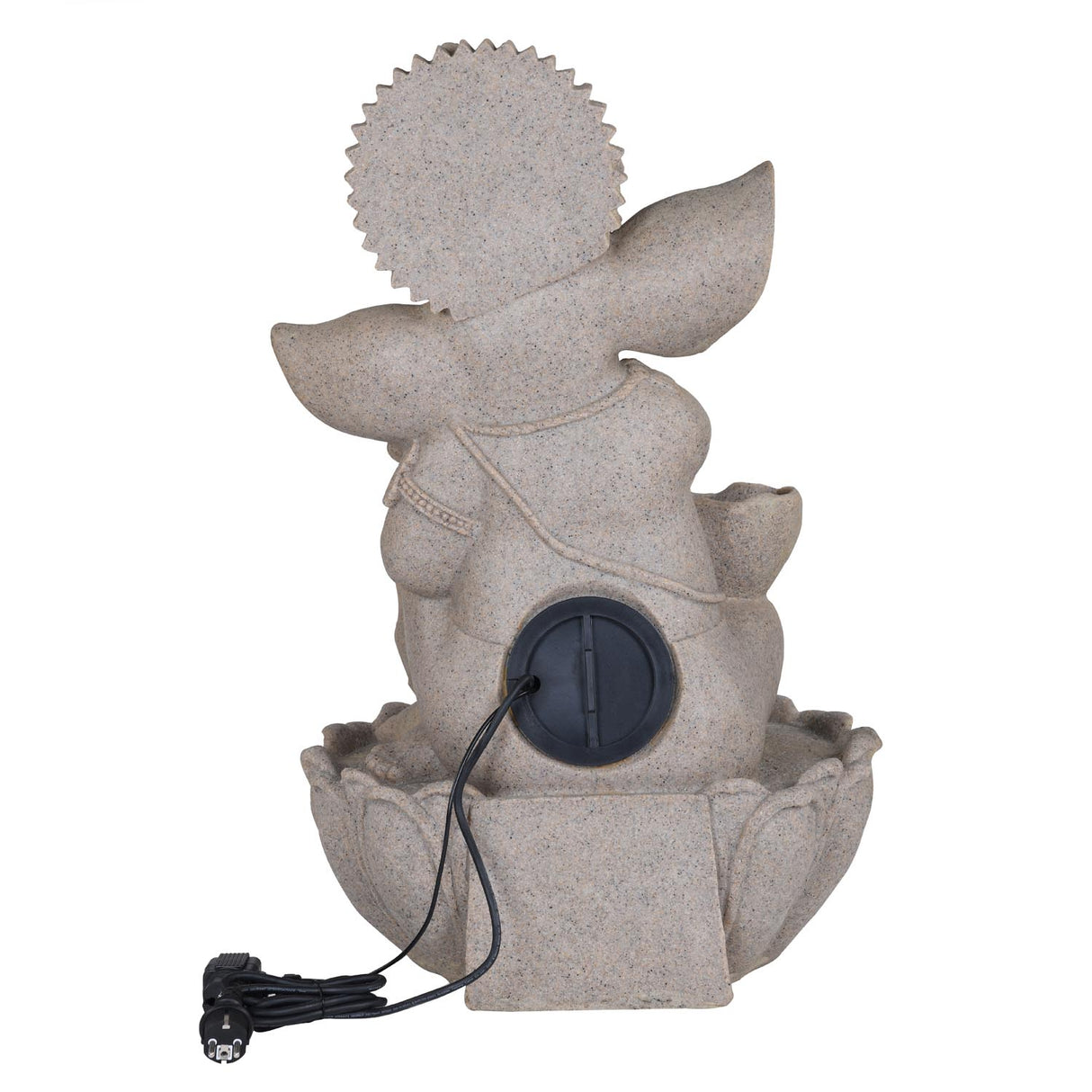 Ganesha Polyresin Decorative Table Top Water Fountain- Sand Brown