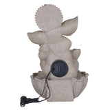 Ganesha Polyresin Decorative Table Top Water Fountain- Sand Brown