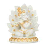 Decorative Marble Krishna Showpiece- White and Gold