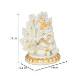 Decorative Marble Krishna Showpiece- White and Gold