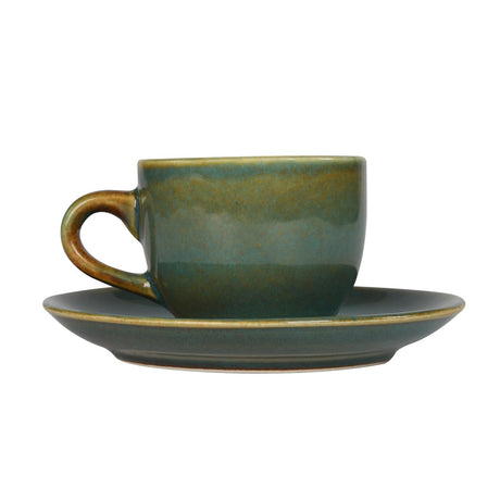Glaze 180 ml Cup and Saucer- Green