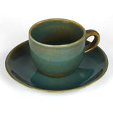 Glaze 180 ml Cup and Saucer- Green