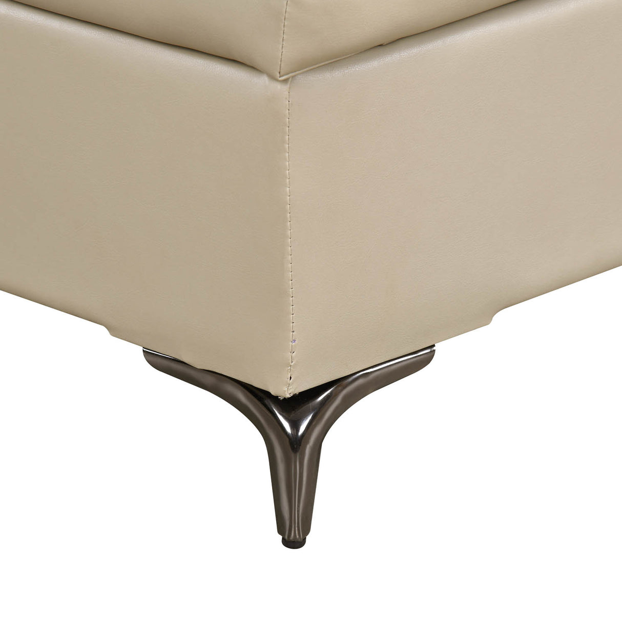 Infinia 3+1+1 Seater Leatherette Sofa Set with Left Corner Sofa and Rectangle Console- Beige