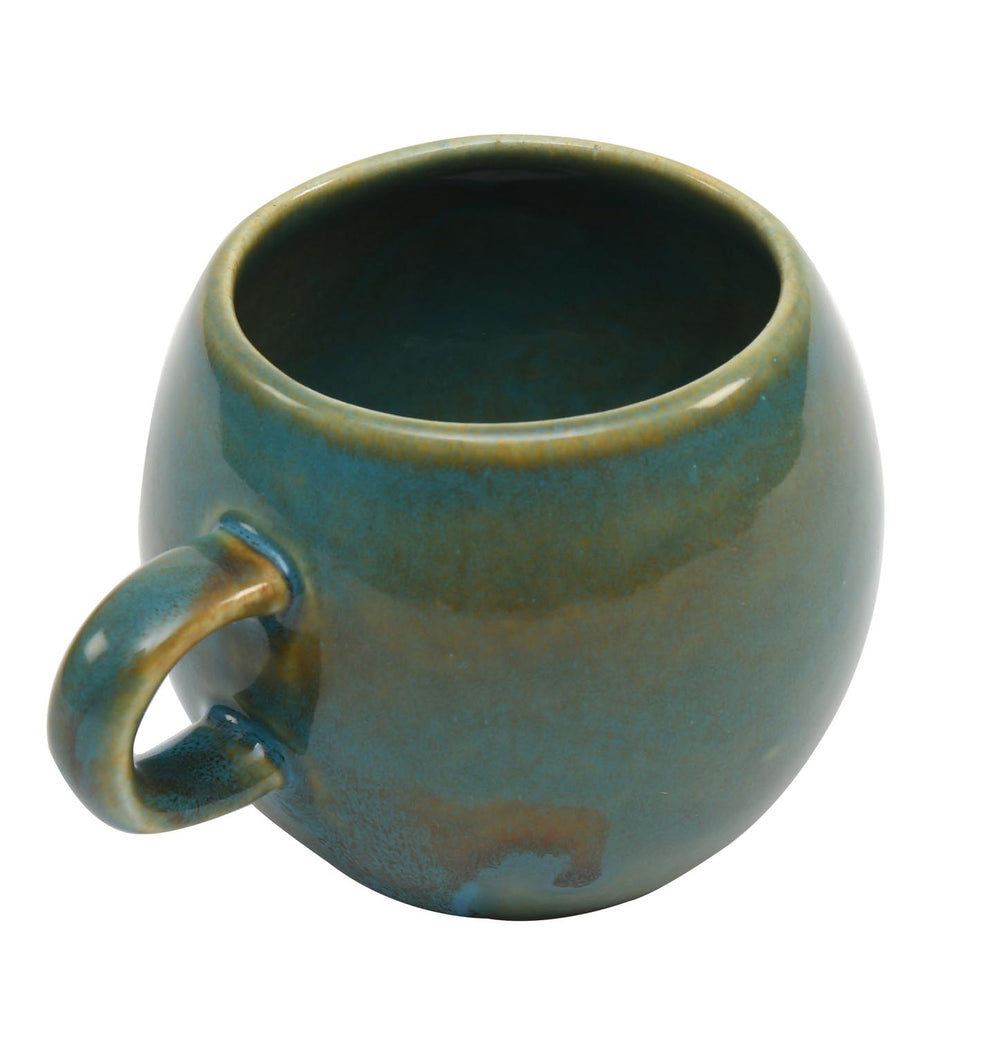 Glaze 330ml Oval Stoneware Coffee Mug- Green