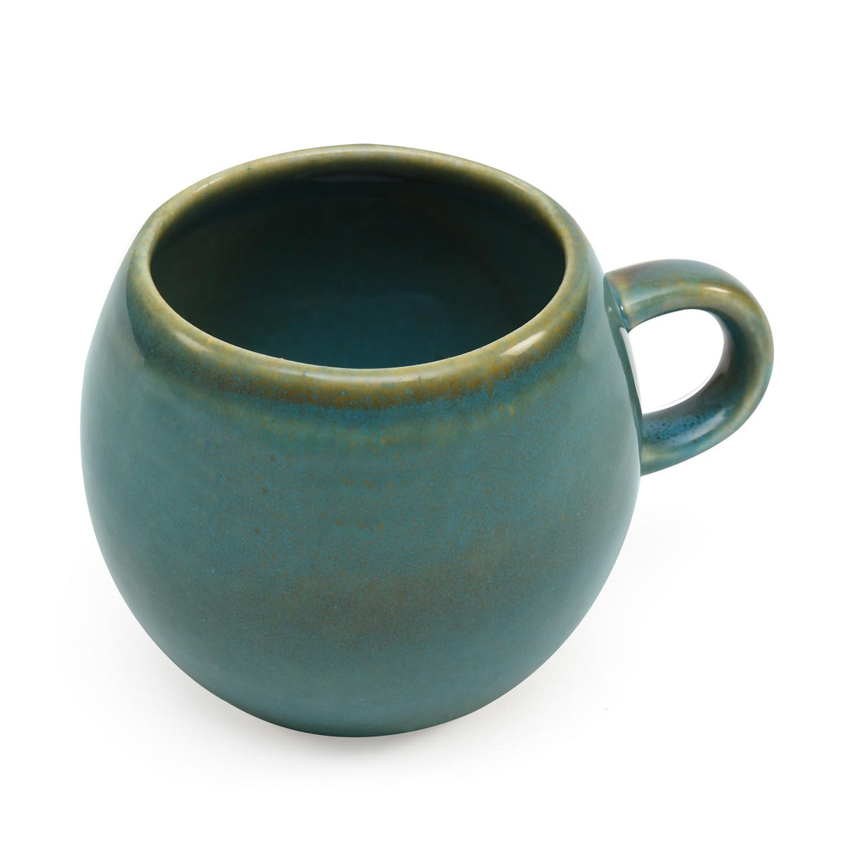 Glaze 330ml Oval Stoneware Coffee Mug- Green
