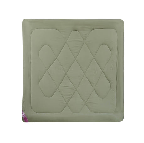 Polyester Reversible Solid Double Comforter- Green