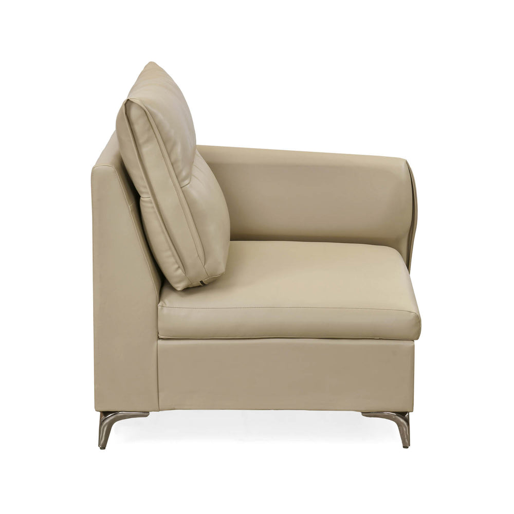 Infinia 1 Seater Leatherette Sofa with Left Arm- Beige