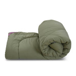 Polyester Reversible Solid Single Comforter- Green