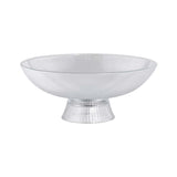Fluted Design Footed Glass Serving Bowl- Transparent