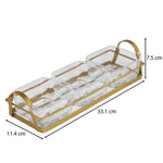 Set of 3 Serving Glass bowls with Tray- Transparent