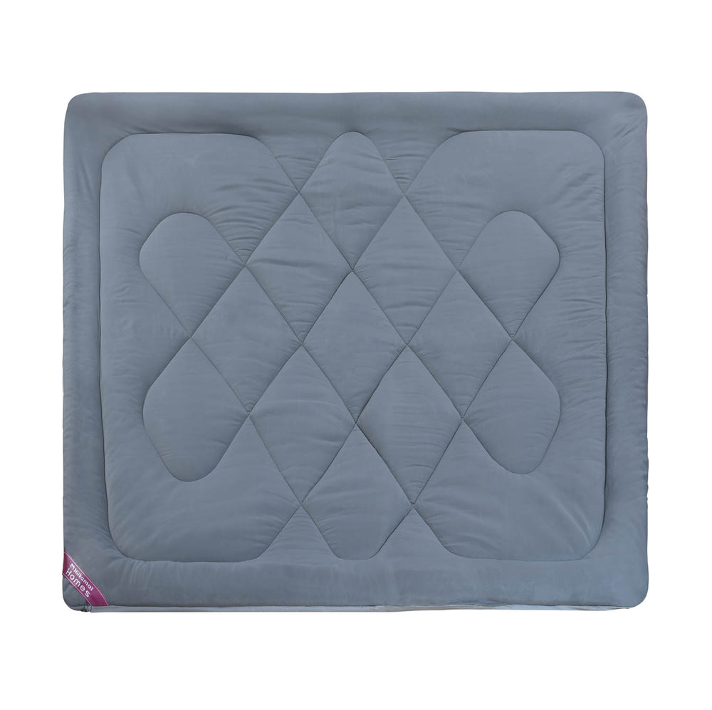 Polyester Reversible Solid Double Comforter- Grey
