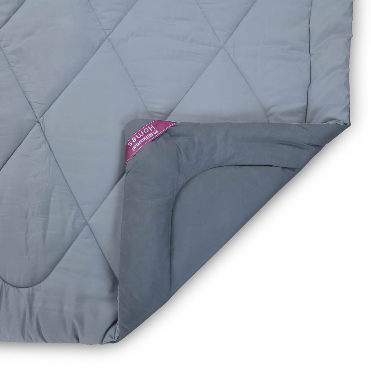 Polyester Reversible Solid Double Comforter- Grey