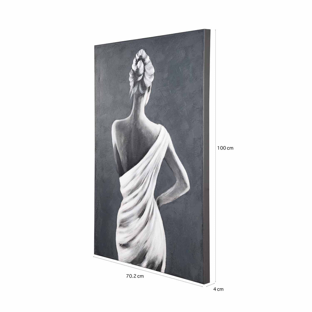 Woman Posing Canvas Wall Painting- Black and White