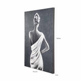 Woman Posing Canvas Wall Painting- Black and White