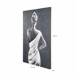 Woman Posing Canvas Wall Painting- Black and White