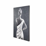 Woman Posing Canvas Wall Painting- Black and White