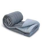 Polyester Reversible Solid Double Comforter- Grey