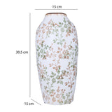 Floarl Droplet Ceramic Vase Small- Green