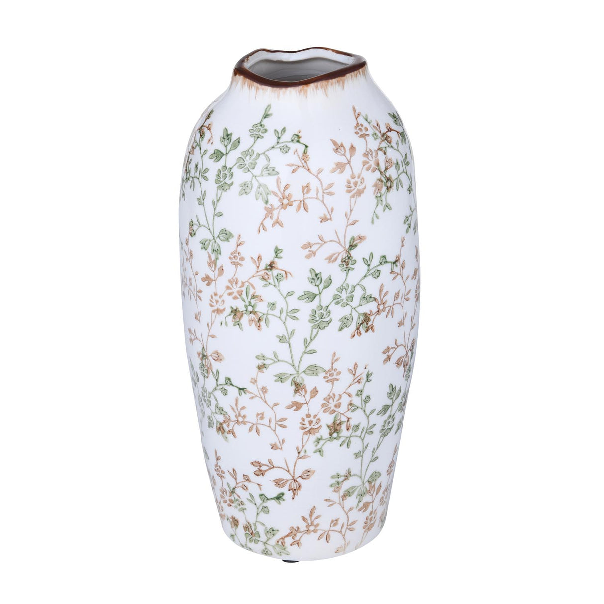 Floarl Droplet Ceramic Vase Small- Green