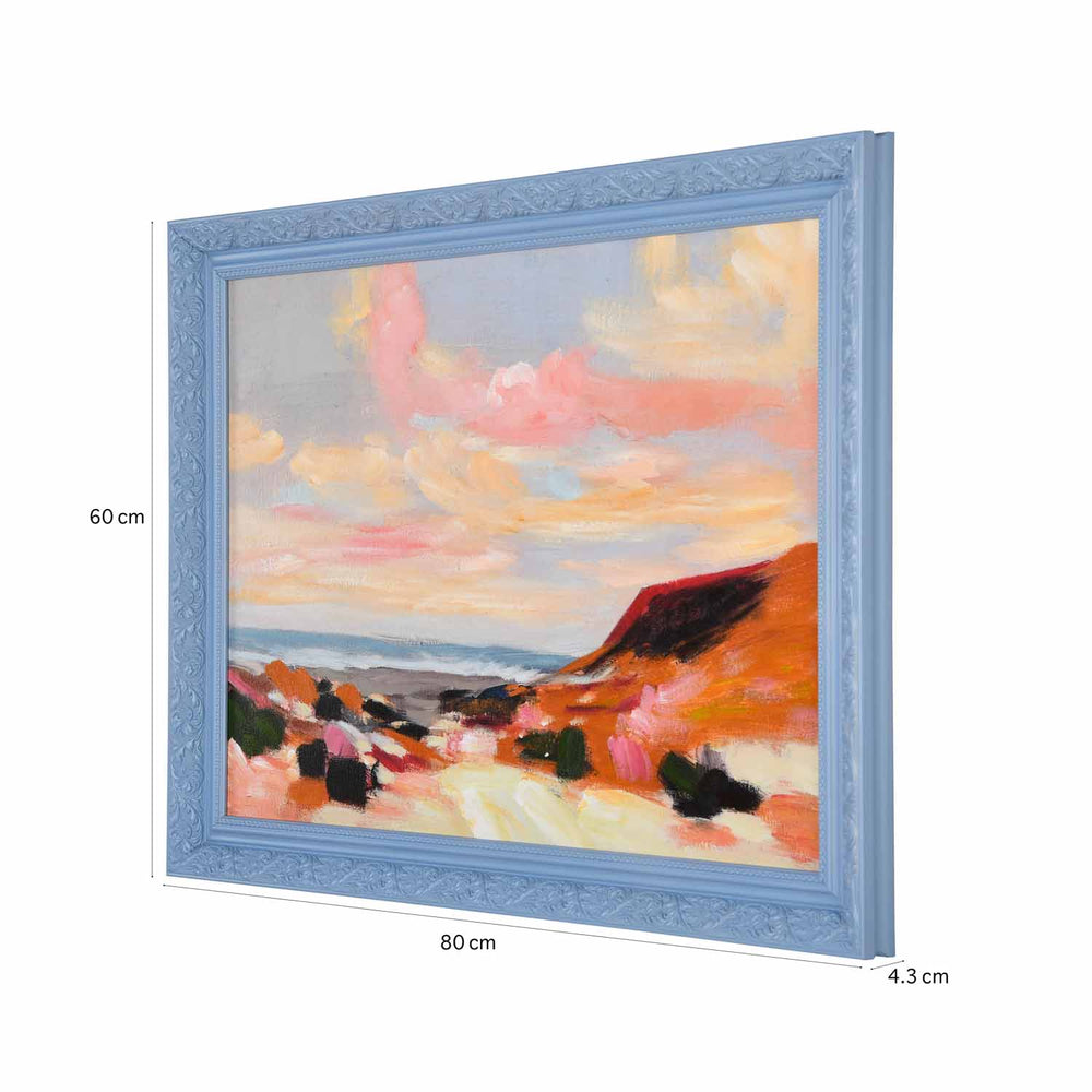 Seaside Panorama Canvas Wall Painting- Multicolor