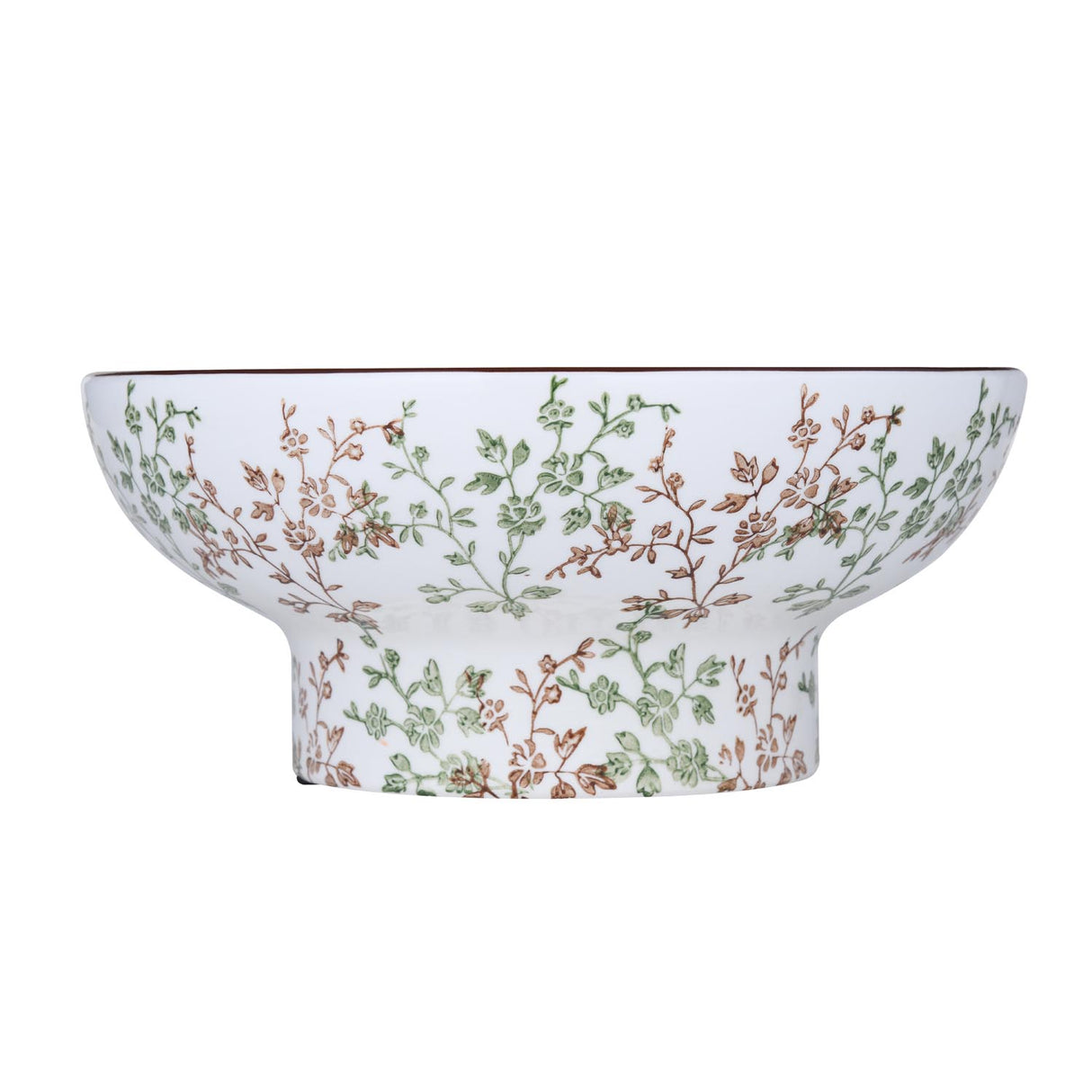 Floral Decorative Ceramic Urli- Green