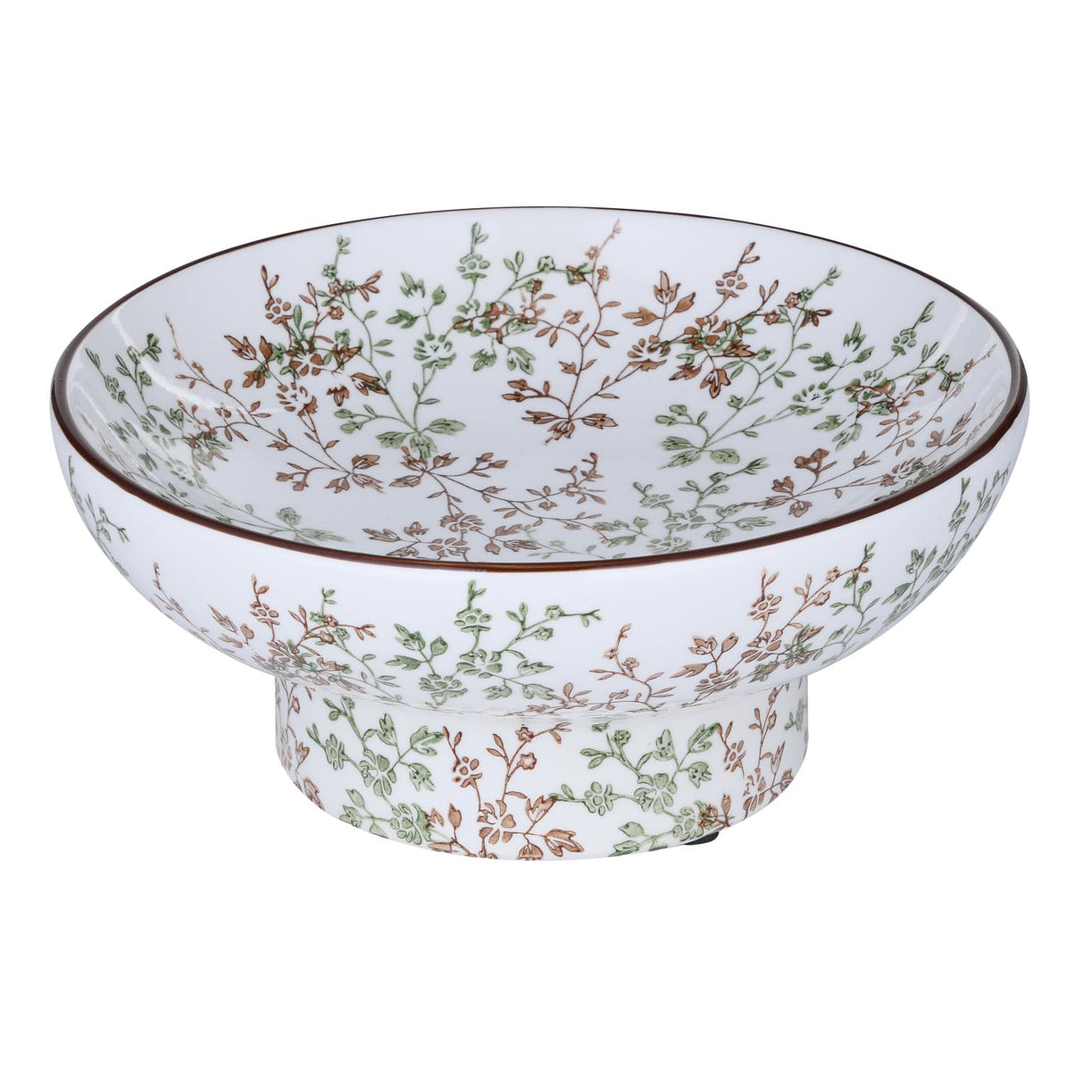 Floral Decorative Ceramic Urli- Green