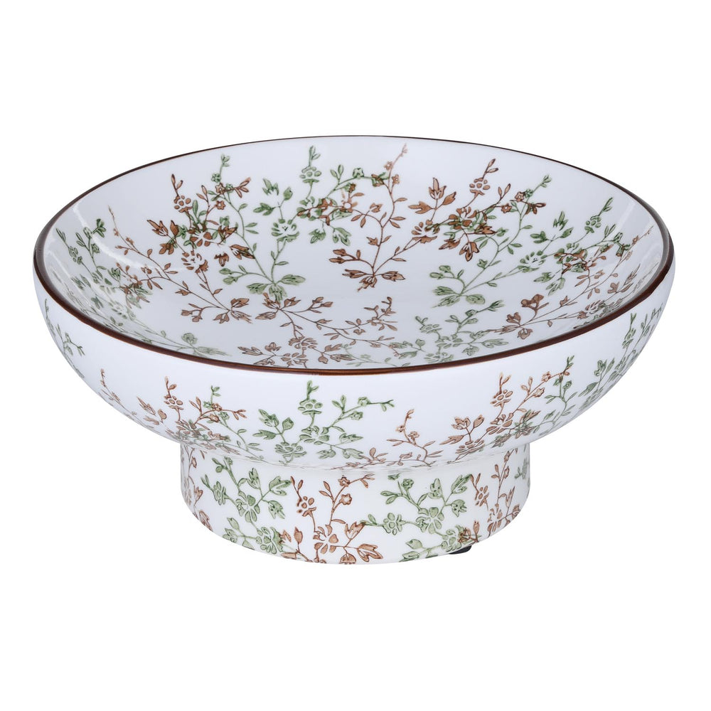 Floral Decorative Ceramic Urli- Green