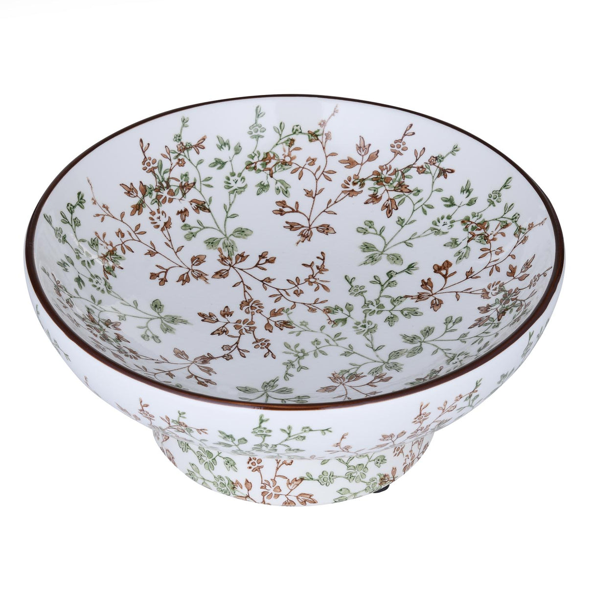Floral Decorative Ceramic Urli- Green