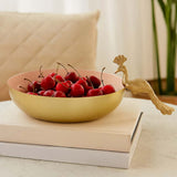 Decorative Peacock Platter Large- Off-white and Gold