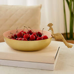 Decorative Peacock Platter Large- Off-white and Gold