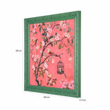 Birds in Blossom Canvas Wall Painting- Pink