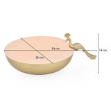 Decorative Peacock Platter Large- Off-white and Gold