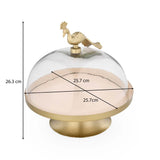 Peacock Cake Stand with Lid- Gold