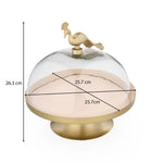 Peacock Cake Stand with Lid- Gold