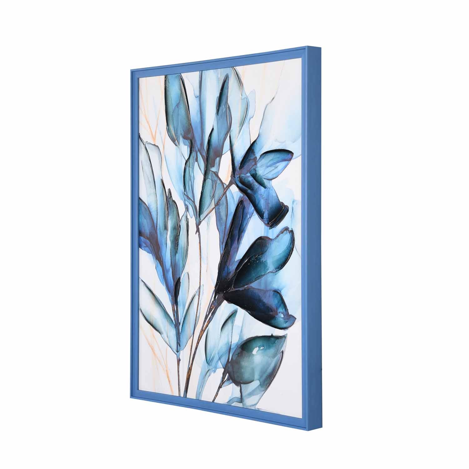 Floral Art - II Canvas Painting- Blue and White