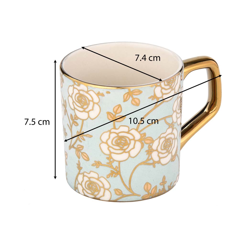 Porcelain Coffee Mug Set of 6- Blue