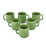 Porcelain Coffee Mug Set of 6- Green